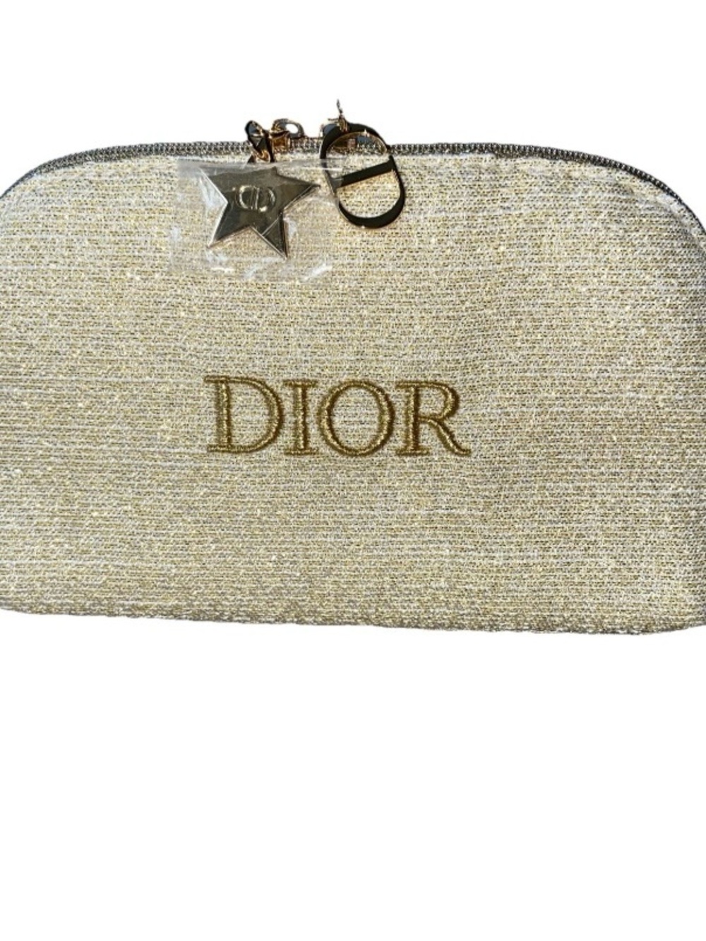 Dior Gold Embroidered Cosmetic Pouch
